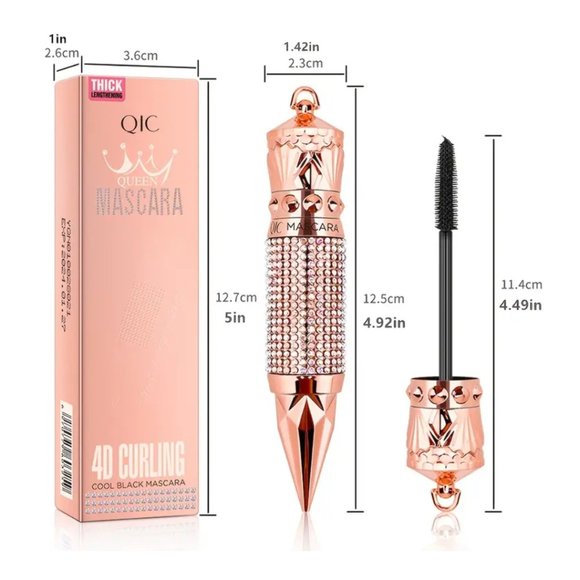 Royal Queen Crown Style Scepter Rhinestone Mascara - Waterproof, Smudge-Proof 4D - Picture 5 of 7